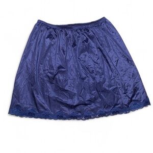 Vintage Midnight Blue Mini Slip Skirt